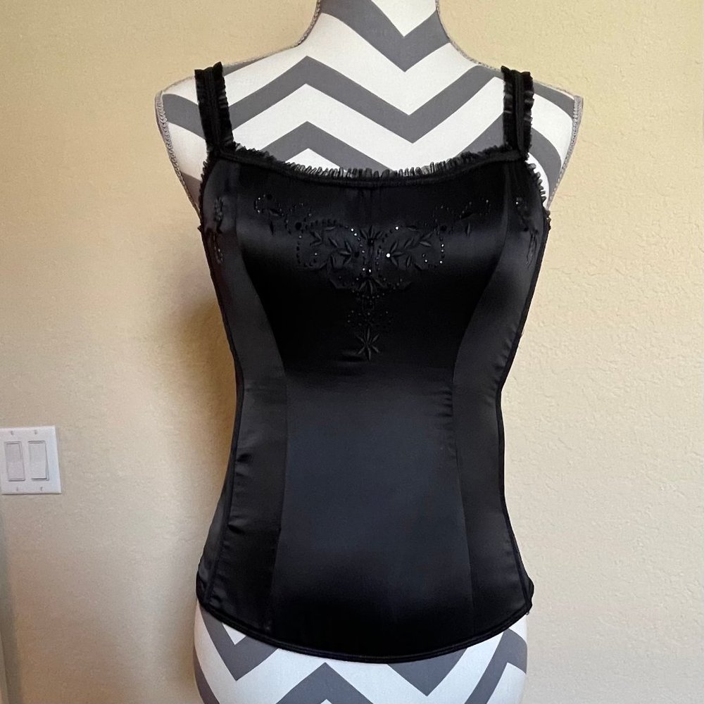 Victoria’s Secret Sexy Little Things Black Embellished Bustier L Vintage 2000s